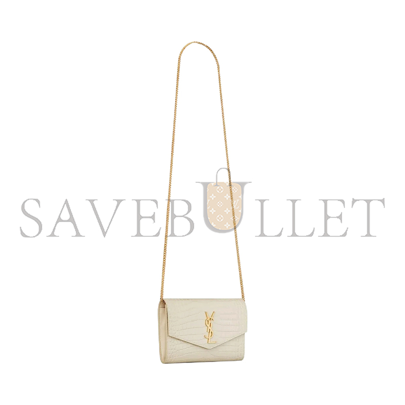 Y*L uptown chain wallet in shiny crocodile-embossed leather 607788300256 (19*12*3cm)